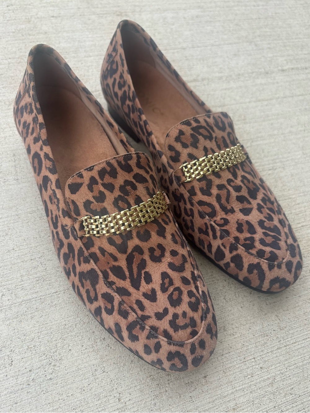 Vionic Charlotte Leopard Print Suede Loafers